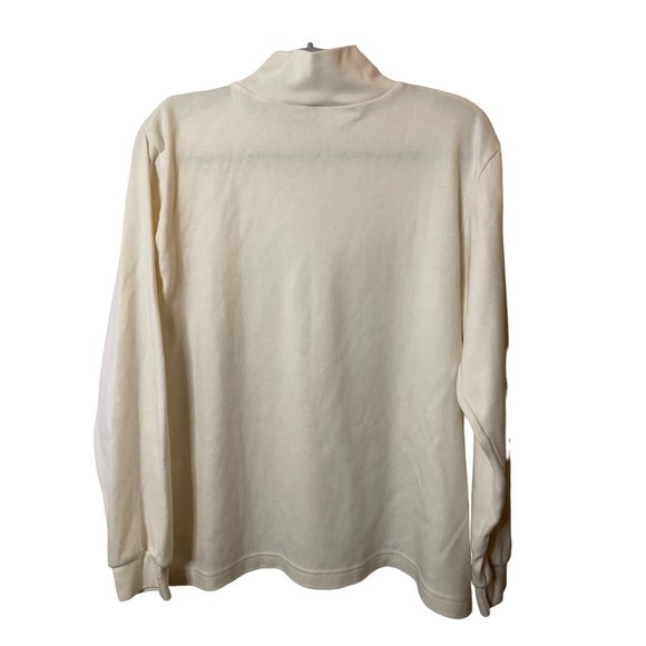 Laura Gayle mock turtleneck cream long sleeve tshirt Sz L -‎ flawed - Picture 7 of 8